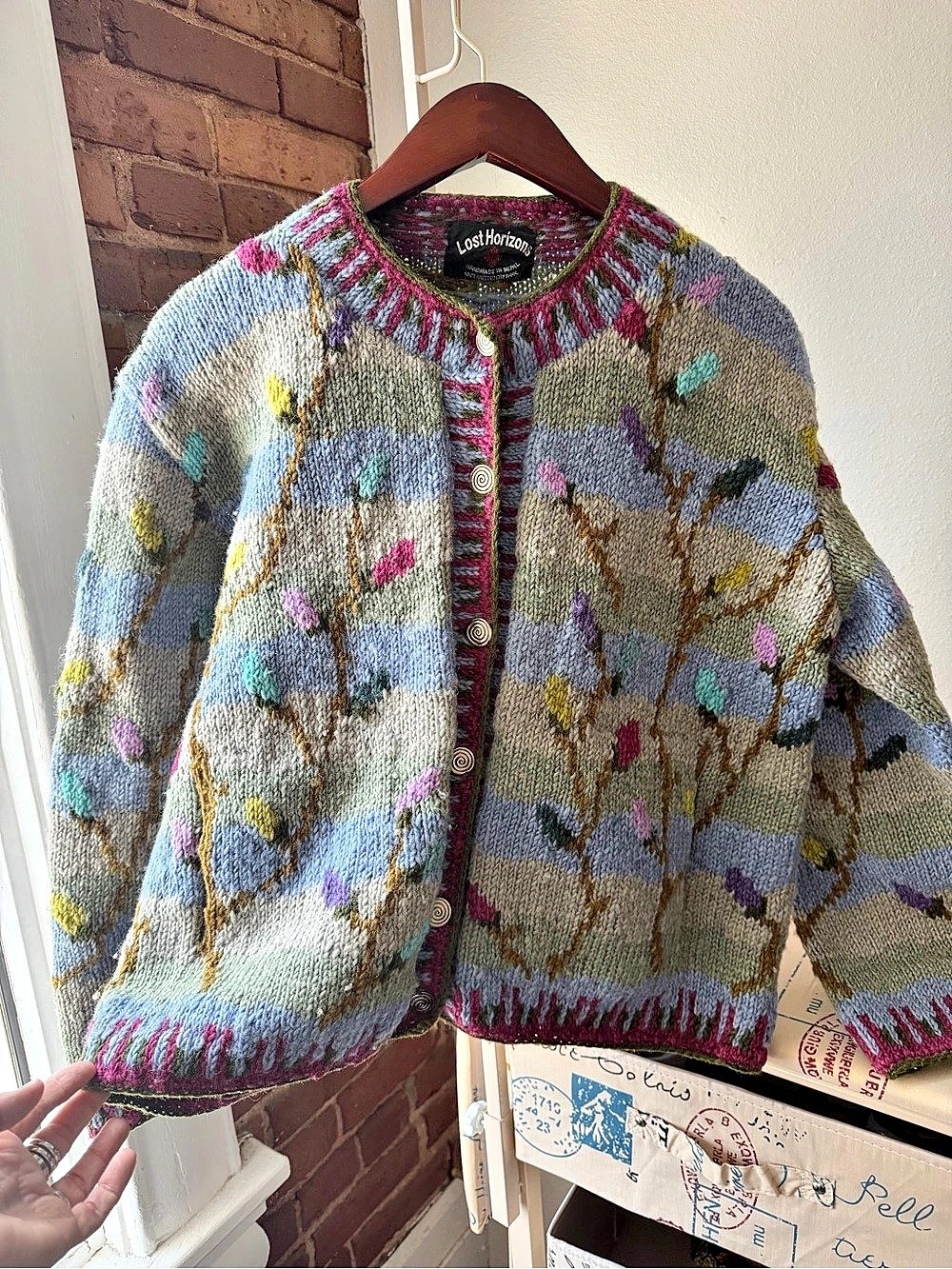 Lost Horizons Wool Floral Knit Cardigan